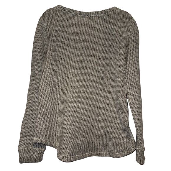 Lucy & Laurel Long Sleeve Medium Women's Pullover Grey Zipper Pockets Crew Neck - Picture 7 of 7